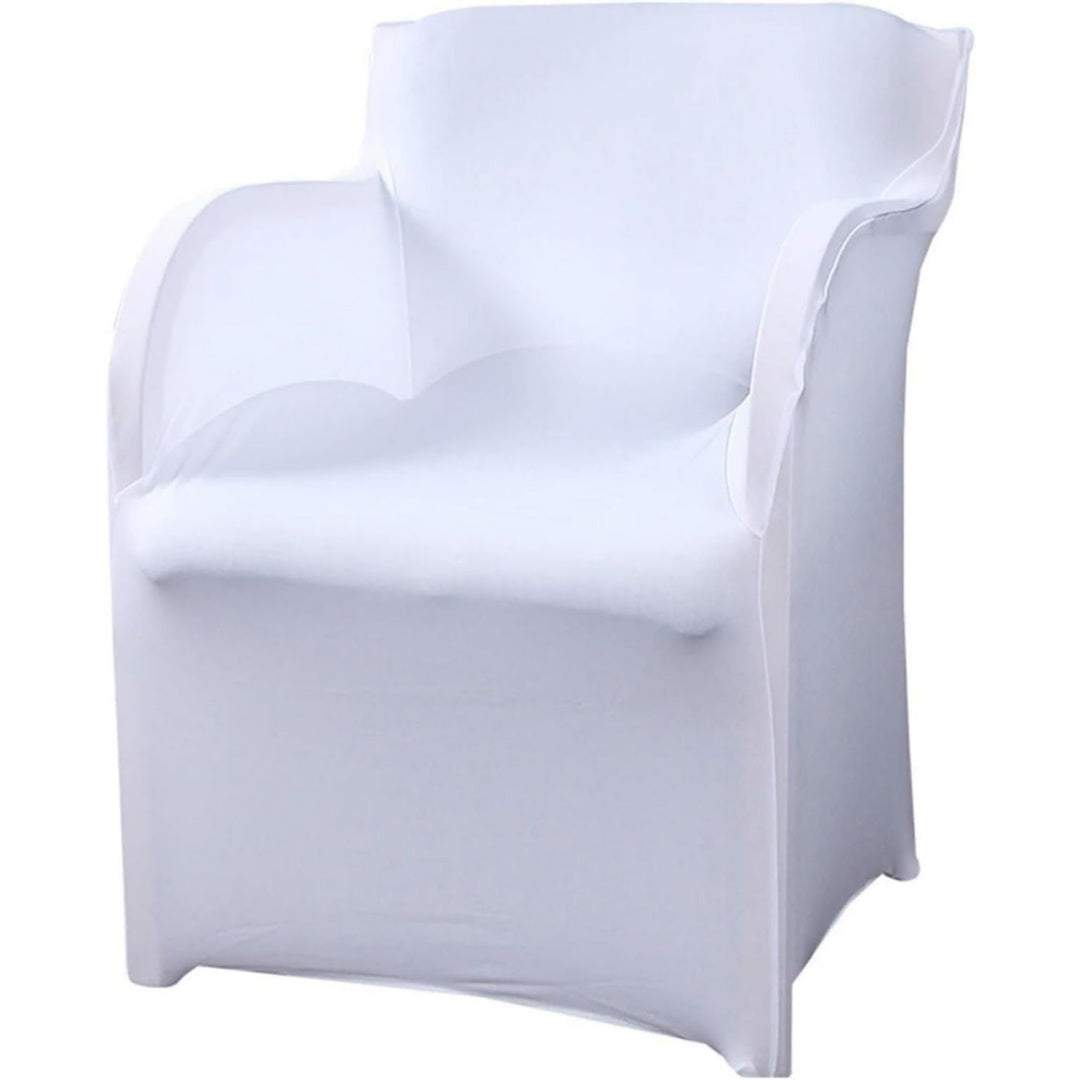 Poltrona da soggiorno Matrimonio Coprisedie Pezzi Fodere Spandex bianco