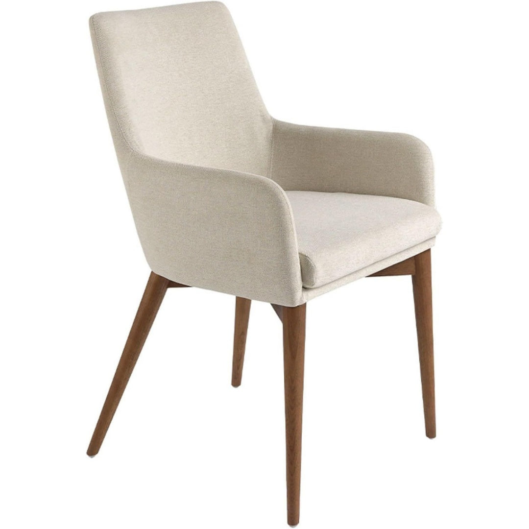 Sedie con braccioli rivestimento in tessuto beige