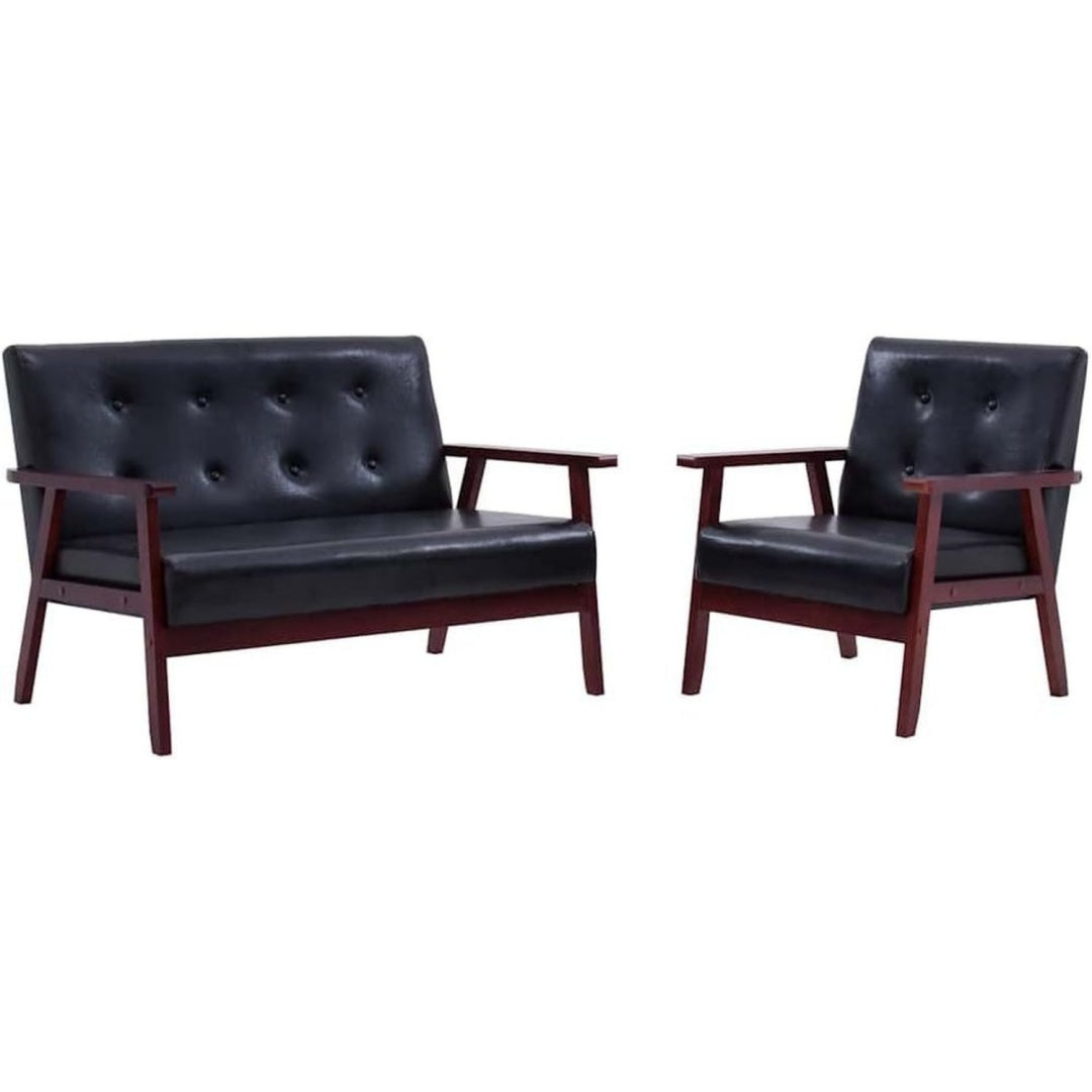 Poltrona confortevole in legno massello stile scandinavo nero