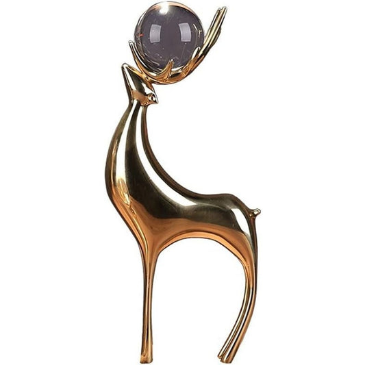Mobile funzionale Placciamento della sfera cristallo Modern Standing Fawn Decorations nero