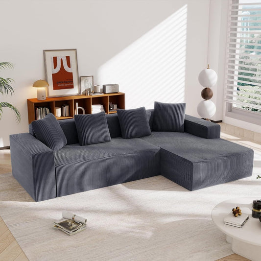 Divano confortevole reclinabile modulare grigio