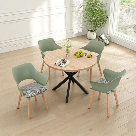 Set sala da pranzo con braccioli in MDF verde