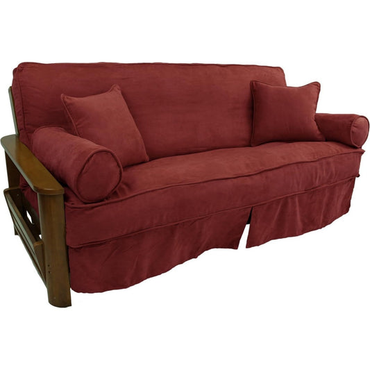 Fodere coprifuton federe futon microfibra scamosciata doppio rosso