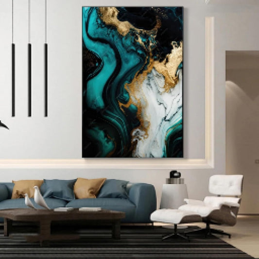 Arredo per soggiorno con ante verde