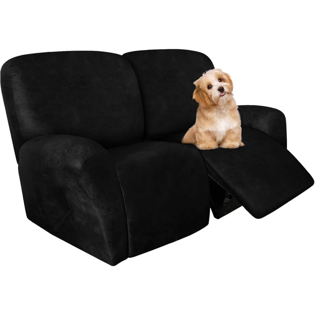 Divano confortevole molasofa Loveseat Fodera poltrona reclinabile, nero