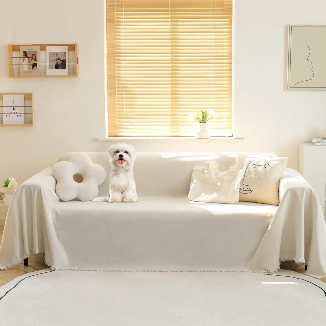 Divano confortevole reclinabile rivestimento in tessuto beige