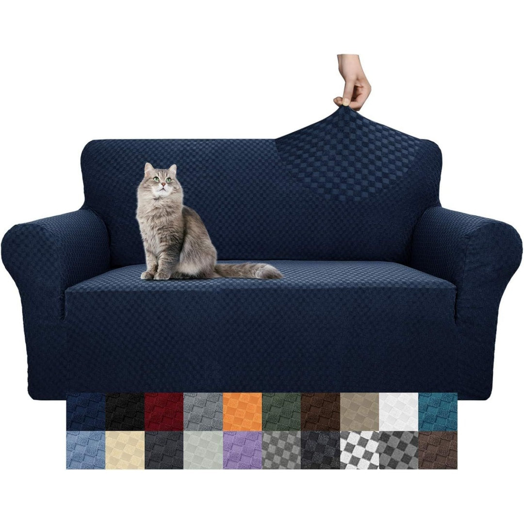 Seduta imbottita YEMYHOM Loveseat, fodera divano jacquard, nero