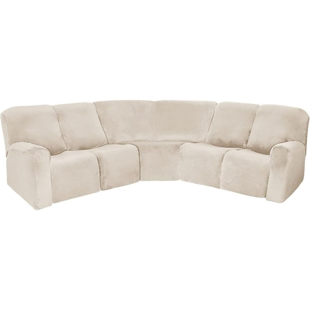 Seduta imbottita reclinabile rivestimento in velluto beige