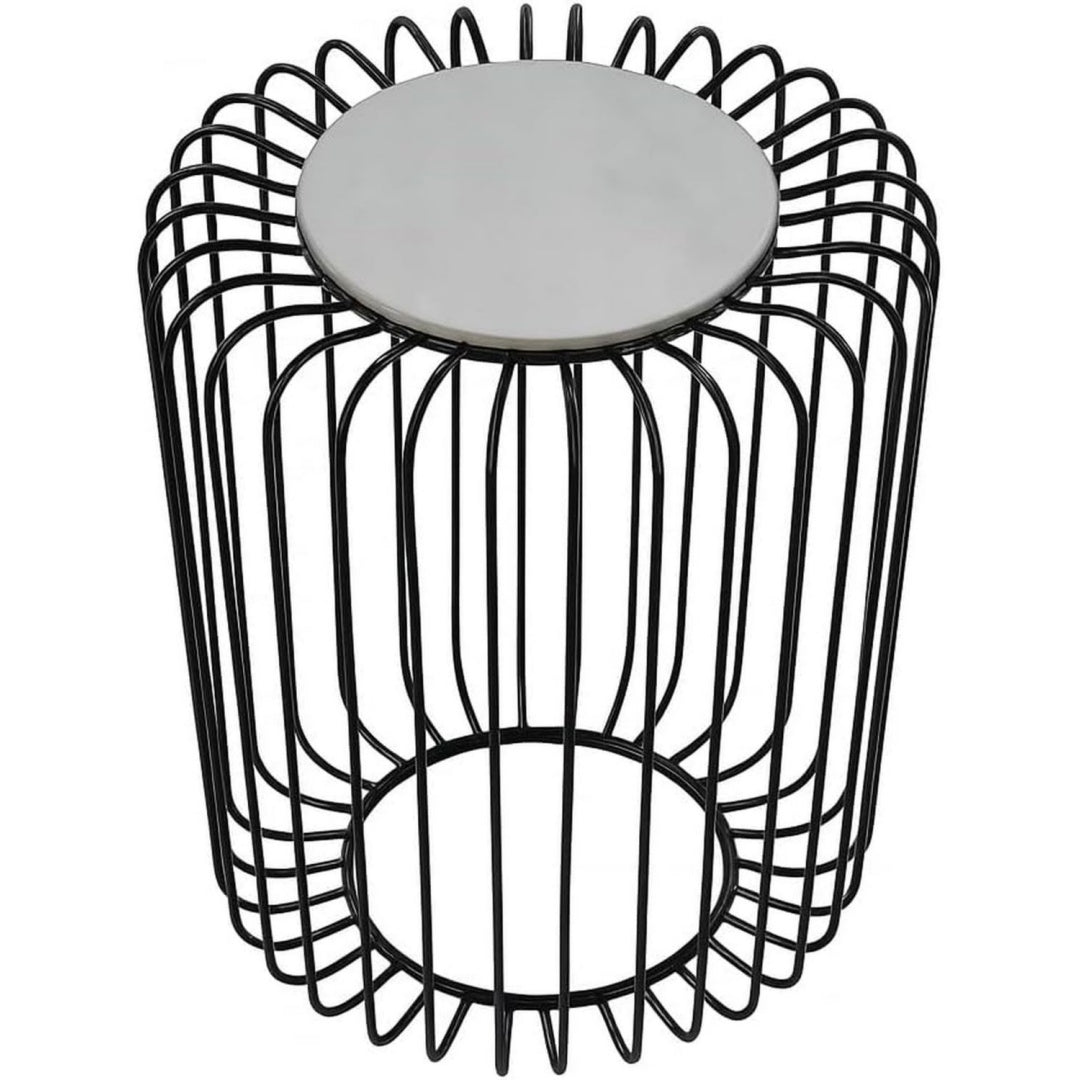 Tavolino laterale Kalu creations Tavolino Ferro Piano bianco
