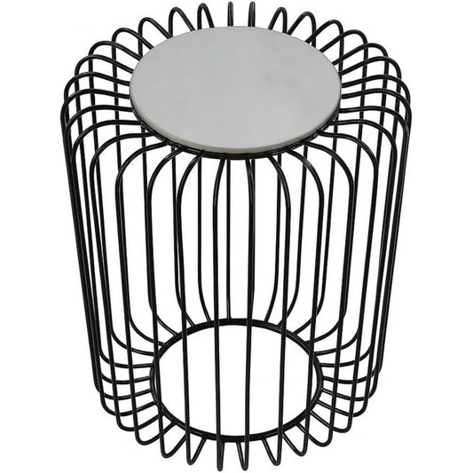Tavolino laterale Kalu creations Tavolino Ferro Piano bianco