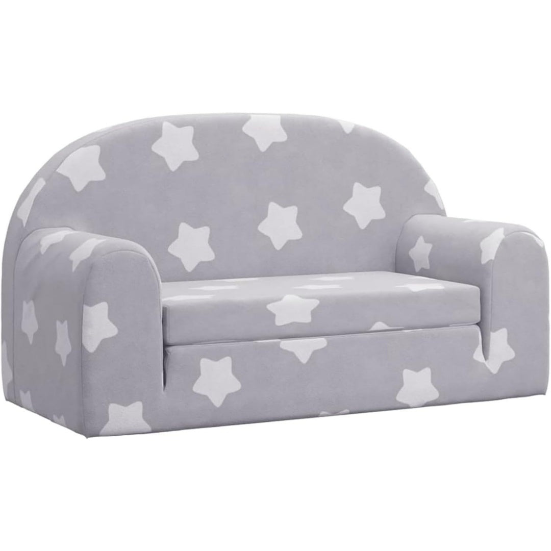 Divano confortevole grigio chiaro con braccioli