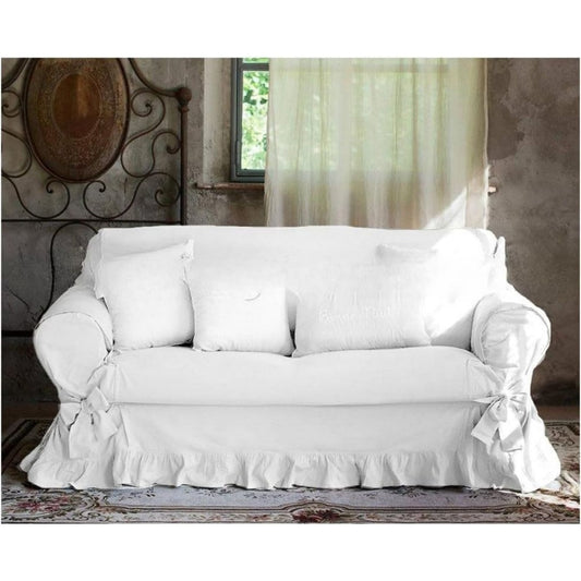 Divano confortevole Blanc Mariclo COPRIDIVANO Shabby Chic bianco